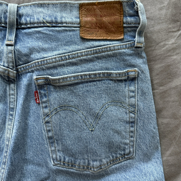 Levis 501 Jeans Womens Skinny Light Wash High Rise 30x27 Big E - Picture 6 of 10